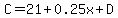 C+=+21%2B0.25x%2BD