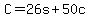 C+=+26s+%2B+50c