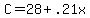 C+=+28%2B.21x