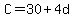 C+=+30+%2B+4d