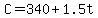 C+=+340+%2B+1.5t