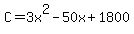 C+=+3x%5E2+-+50x+%2B+1800