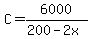 C+=+6000%2F%28200-2x%29
