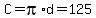 C+=+pi%2Ad+=+125