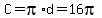 C+=+pi%2Ad+=+16pi