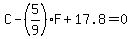 C-%285%2F9%29F%2B17.8=0