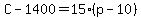 C-1400=15%28p-10%29