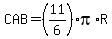 CAB=%2811%2F6%29pi%2AR