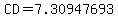CD=7.30947693