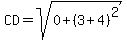 CD=sqrt%280%2B%283%2B4%29%5E2%29