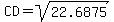 CD+=+sqrt%2822.6875%29