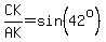 CK%2FAK=sin%2842%5Eo%29