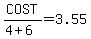 COST%2F%284%2B6%29=3.55