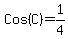 Cos%28C%29=1%2F4