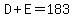 D%2BE=183