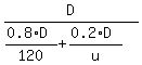 D%2F%28%280.8%2AD%29%2F120+%2B+%280.2%2AD%29%2Fu%29