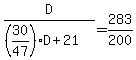 D%2F%28%2830%2F47%29D%2B21%29=283%2F200