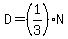 D=%281%2F3%29N