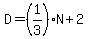 D=%281%2F3%29N%2B2
