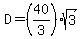 D=%2840%2F3%29sqrt%283%29