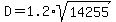 D=1.2%2Asqrt%2814255%29