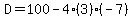 D=100-4%283%29%28-7%29