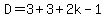 D=3%2B3%2B2k-1