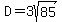 D=3sqrt%2885%29