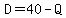 D=40-Q