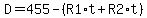 D=455-%28R1%2At%2BR2%2At%29