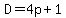 D=4p%2B1