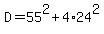 D=55%5E2%2B4%2A24%5E2