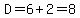 D=6%2B2=8