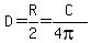 D=R%2F2=C%2F%284pi%29