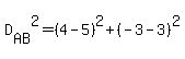 D%5BAB%5D%5E2=%284-5%29%5E2%2B%28-3-3%29%5E2