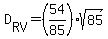 D%5BRV%5D=%2854%2F85%29sqrt%2885%29