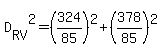 D%5BRV%5D%5E2=%28324%2F85%29%5E2%2B%28378%2F85%29%5E2