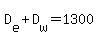 D%5Be%5D%2BD%5Bw%5D+=+1300