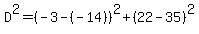 D%5E2=%28-3-%28-14%29%29%5E2%2B%2822-35%29%5E2