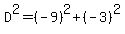 D%5E2=%28-9%29%5E2%2B%28-3%29%5E2