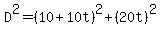 D%5E2=%2810%2B10t%29%5E2%2B%2820t%29%5E2