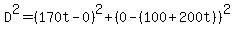 D%5E2=%28170t-0%29%5E2%2B%280-%28100%2B200t%29%29%5E2