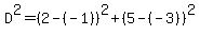 D%5E2=%282-%28-1%29%29%5E2%2B%285-%28-3%29%29%5E2