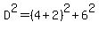 D%5E2=%284%2B2%29%5E2%2B6%5E2