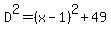 D%5E2=%28x-1%29%5E2%2B49