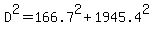 D%5E2=166.7%5E2%2B1945.4%5E2