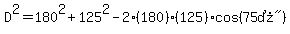 D%5E2=180%5E2%2B125%5E2-2%28180%29%28125%29cos%28%2275%B0%22%29