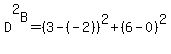 D%5E2%5BB%5D=%283-%28-2%29%29%5E2%2B%286-0%29%5E2
