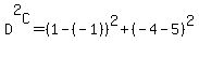 D%5E2%5BC%5D=%281-%28-1%29%29%5E2%2B%28-4-5%29%5E2