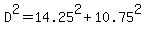 D%5E2+=+14.25%5E2+%2B+10.75%5E2